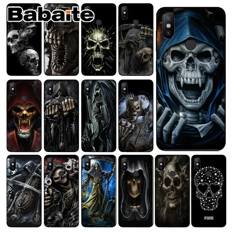 Babaite Grim Reaper Skull Skeleton Custom Photo Soft Phone Case for Redmi 5 plus Note 4 4X Xiaomi MI 6 8 8SE Mobile Cover | Мобильные