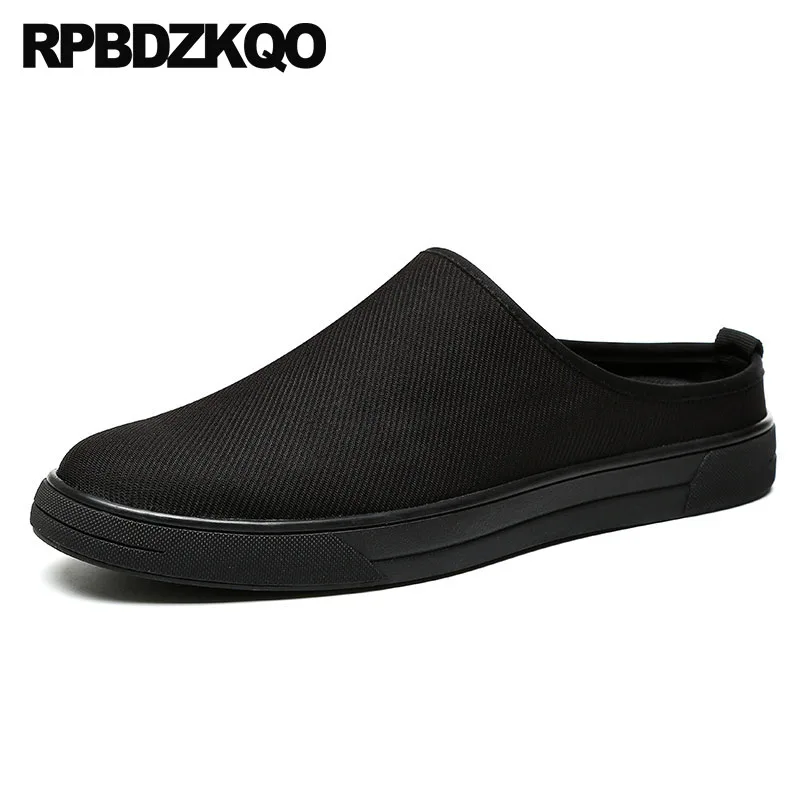 

designer classic creepers comfort fashion mules half flats slides 2019 breathable runway black men casual slip-ons shoes brand