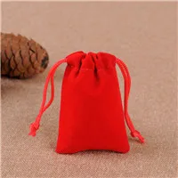 Red Индивидуальный Логотип,, 100 шт./лот, 5x7 см, черный бархатный мешок на шнурке, Подарочные Упаковочные пакеты для упаковки, мешочек для мелких украшений - Цвет: Red