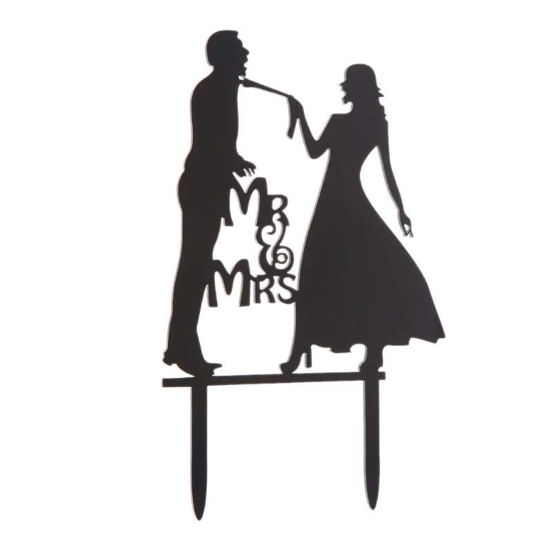 Сладкий акрил Жених и невеста торт Топпер Mr Mrs для свадьбы, помолвки Декор