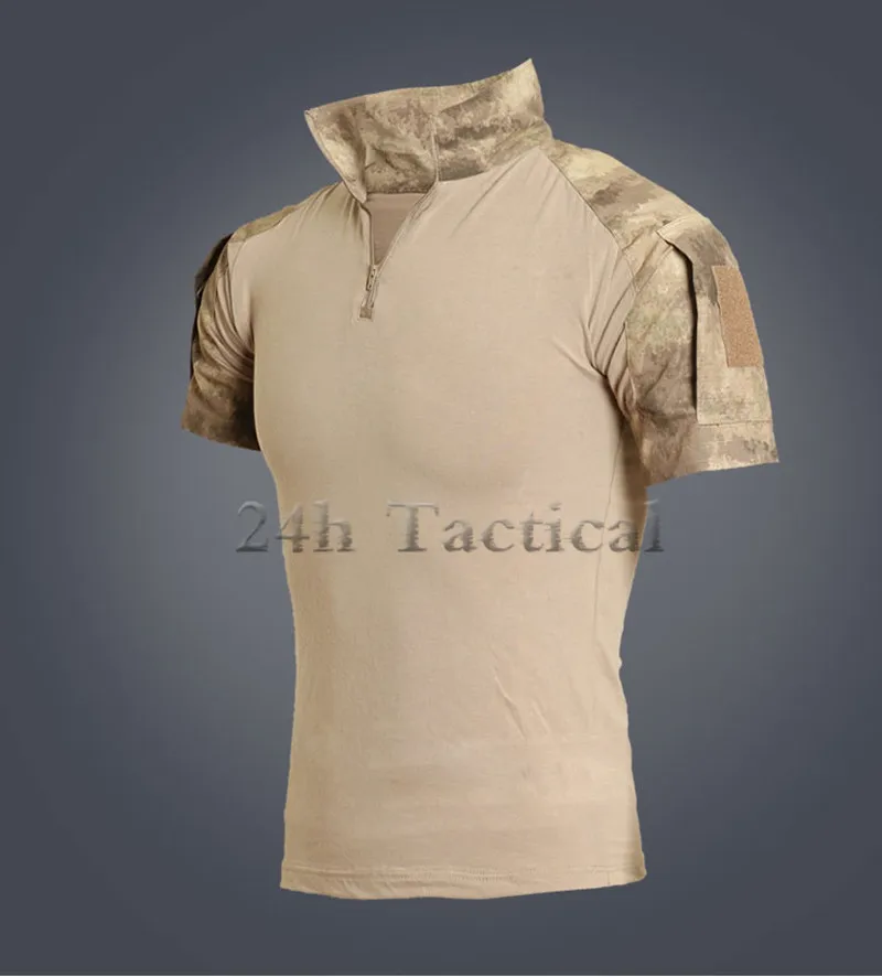 Мужская дышащая камуфляжная футболка, тактическая армейская Боевая футболка с коротким рукавом, военная сухая камуфляжная футболка для лагеря, одежда для пейнтбола
