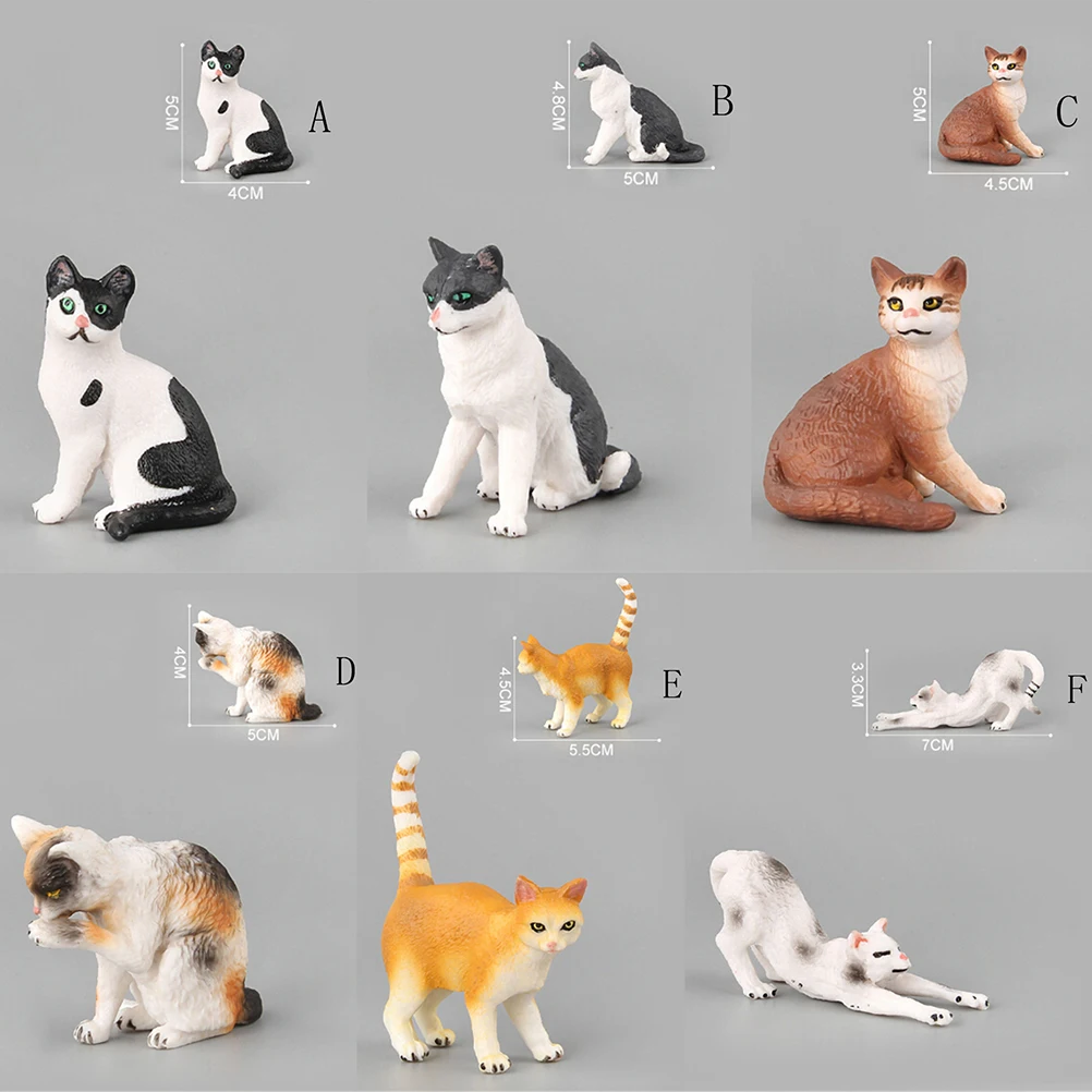 Farm Simulation Mini Cat Animal Model Home Decor Small Plastic Figures For Kids Toy Statue Figurine Decoration Accessories Gift