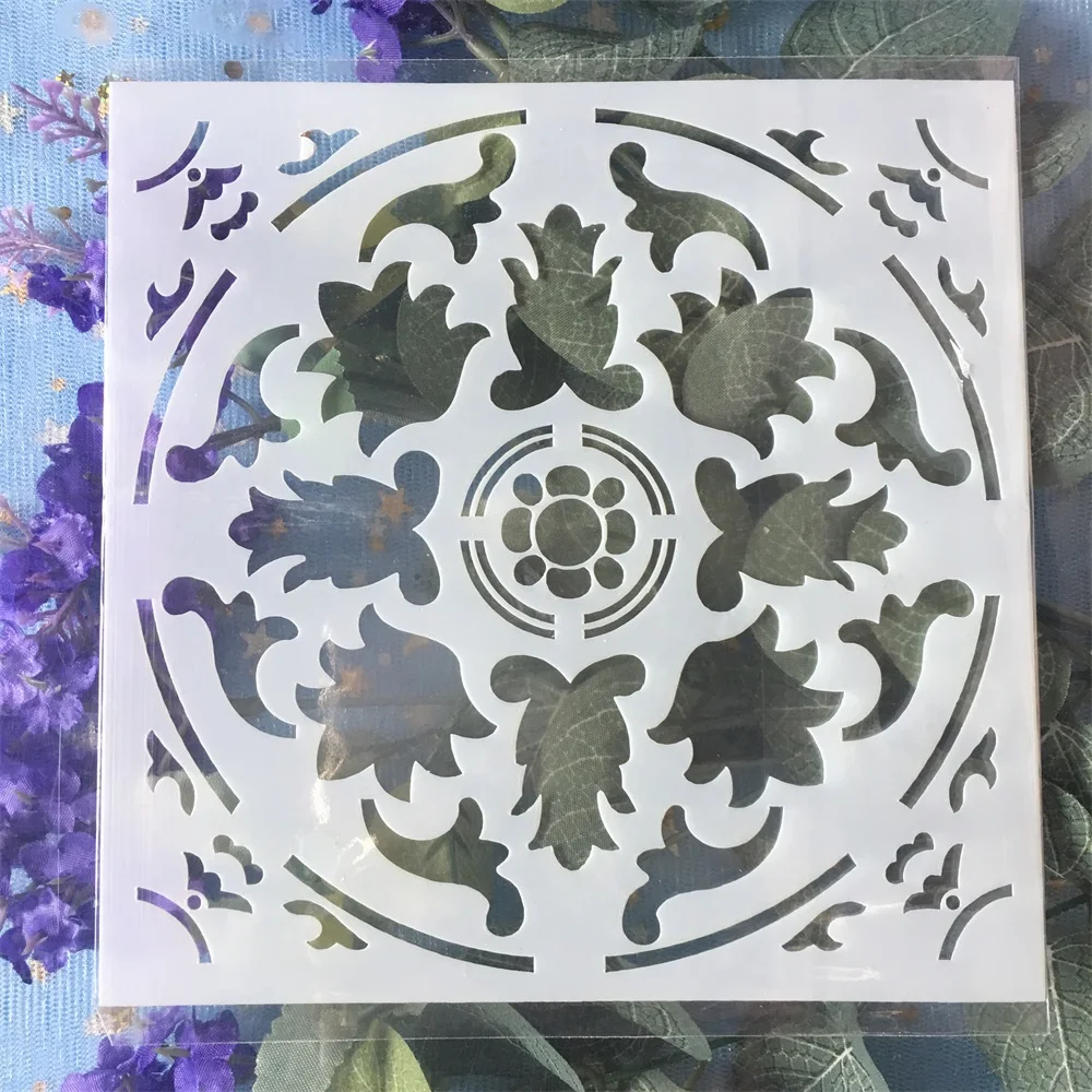 

New 15cm Flower Round DIY Layering Stencils Wall Painting Scrapbook Coloring Embossing Album Decorative Card Template