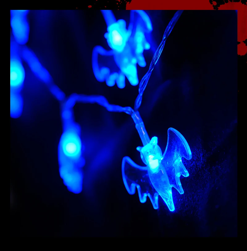 2 м 20 светодиодный s Хэллоуин светодиодный летучая мышь свет на батарейках водонепроницаемый Праздник открытый ночной Светильник сад декоративная подсветка для вечеринки
