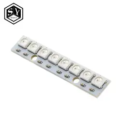 1 шт большой его придерживаться 8-канальный WS2812 5050 RGB светодиодный свет Встроенный полный цвет-приводом Совет по развитию