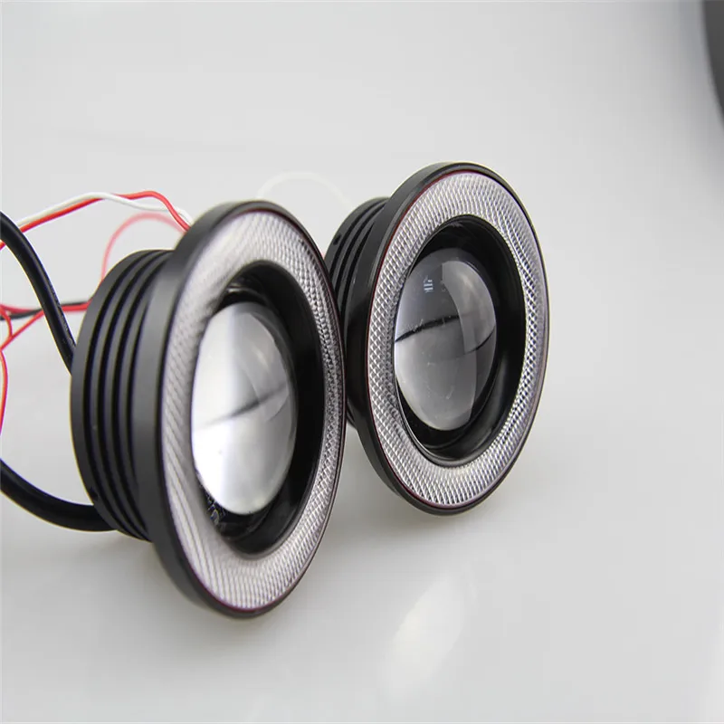 Car LED Fog Light Lamp Projector 30W 3 Inch white Replacement with COB Angle Eyes 3200 Lumens