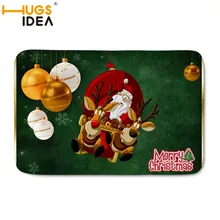 HUGSIDEA напольный ковер Moose Merry Christmas гостиная нескользящий коврик для спальни коврик для кухни Санта-Клаус дверной коврик 59x40 см