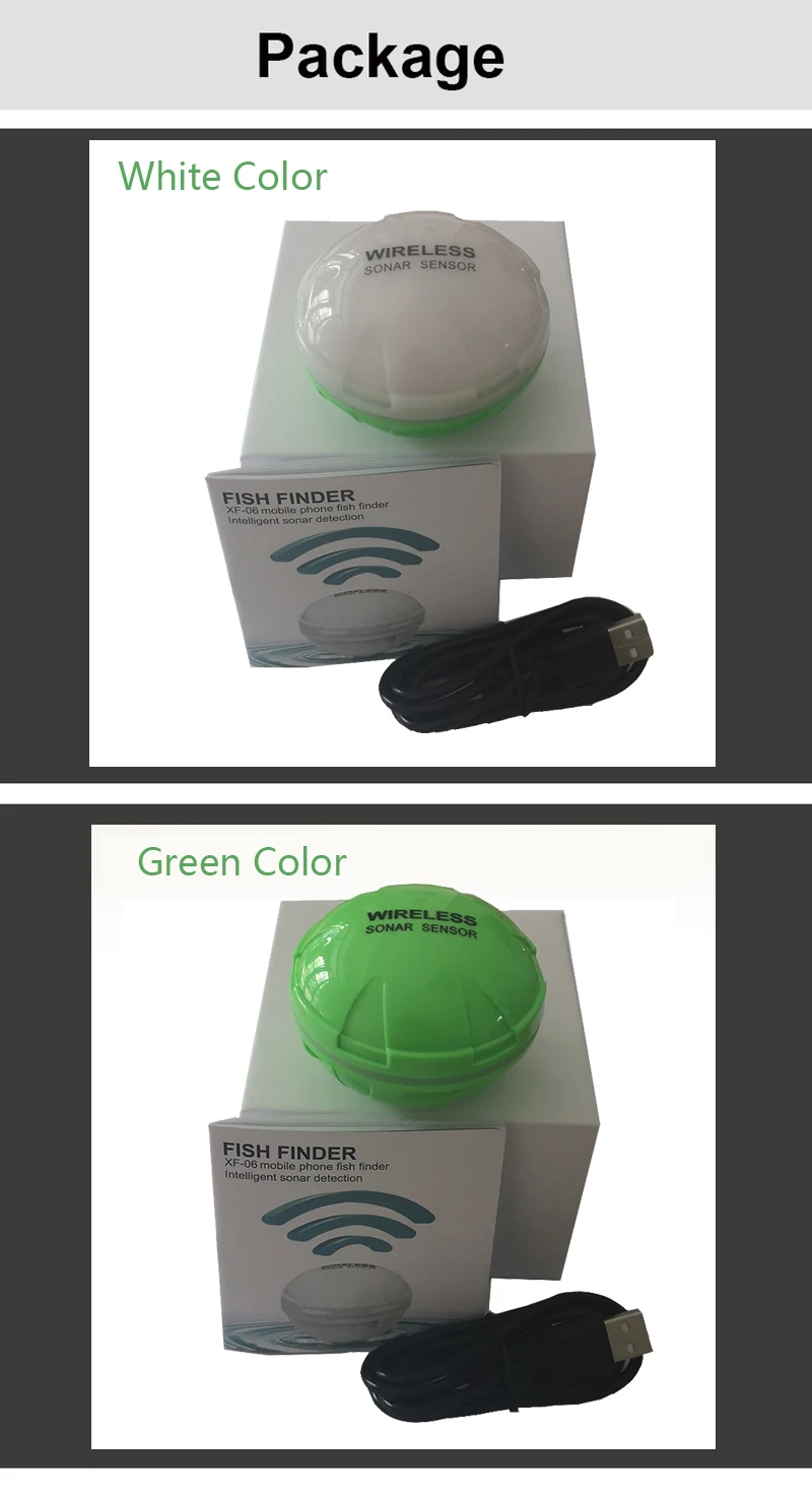 Ecobatímetro para Lago Sensor de Profundidade Portátil sem Fio Peixe Localizador Bluetooth Fishfinder Sonar Mar Pesca Ios & Android 15 Localizadores de peixe