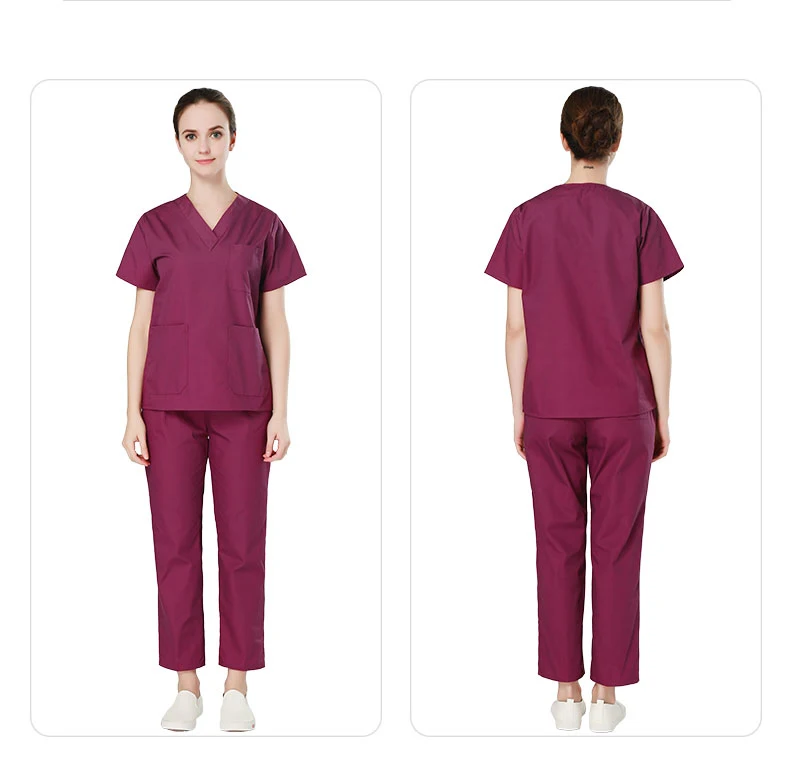 Медицинская форма на клинчиках медсестра кормления женщин и мужчин скрабы Лето короткий рукав, разрез костюм больницы сумка-саквояж