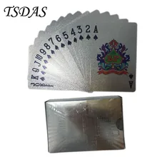 Certified Silver Plated Playing Card 52 Cards & 2 Jokers, 500 EURO Silver Poker Cards Great Christmas Gift