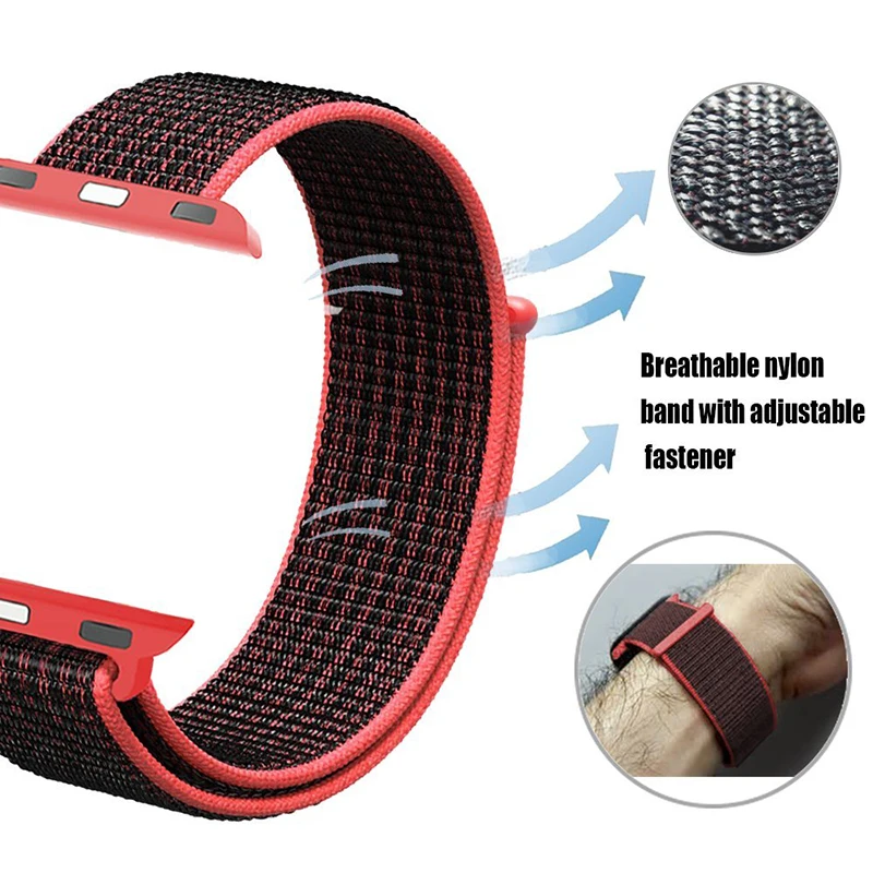 BUMVOR Nylon Sport Loop Replacment Band for Apple Watch Series 1/2/3/4 Nike+ Sport Soft Breathable Woven Strap 40/44MM 38/42MM BUMVOR Nylon Sport Loop Replacment Band for Apple Watch Series 1/2/3/4 Nike+ Sport Soft Breathable Woven Strap 40/44MM 38/42MM