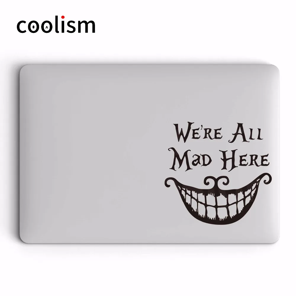 

We Are All Mad Here Joker Laptop Sticker for Apple Macbook Decal Pro Air Retina 11 12 13 14 15 inch Mac Surface Book Skin Decal