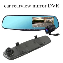 4.3” inch dual lens Car Rearview Mirror DVR dash Camera 140 degree wide viewing angle Video Recorder Camcorder registrator