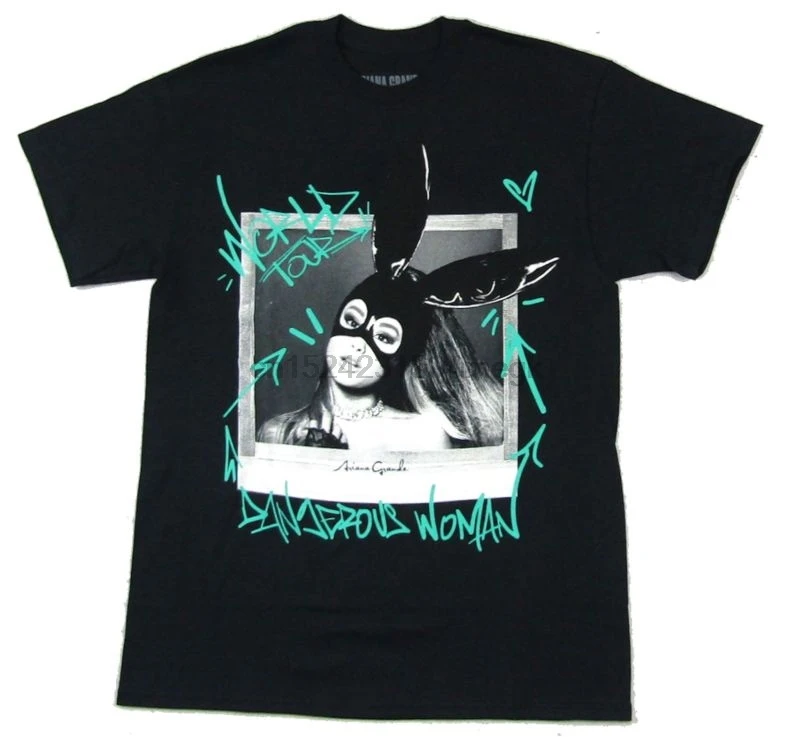 

Ariana Grande Dangerous Woman Photo Black T Shirt New Official