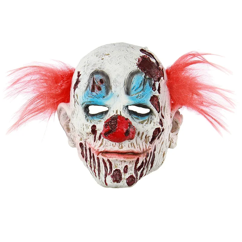 Ужасная маска клоуна на Хэллоуин, ужасный страшный маска для взрослых мужчин, латексная маска клоуна с красными волосами на Хэллоуин, злой убийца, маска демона клоуна - Цвет: B