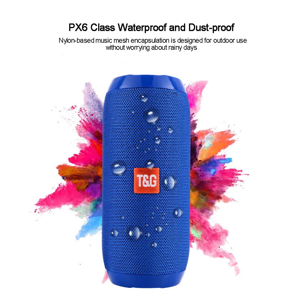 

TG117 Bluetooth Outdoor Speaker Waterproof Portable Wireless Column Loudspeaker Box FM Radio Aux Input Support TF Card