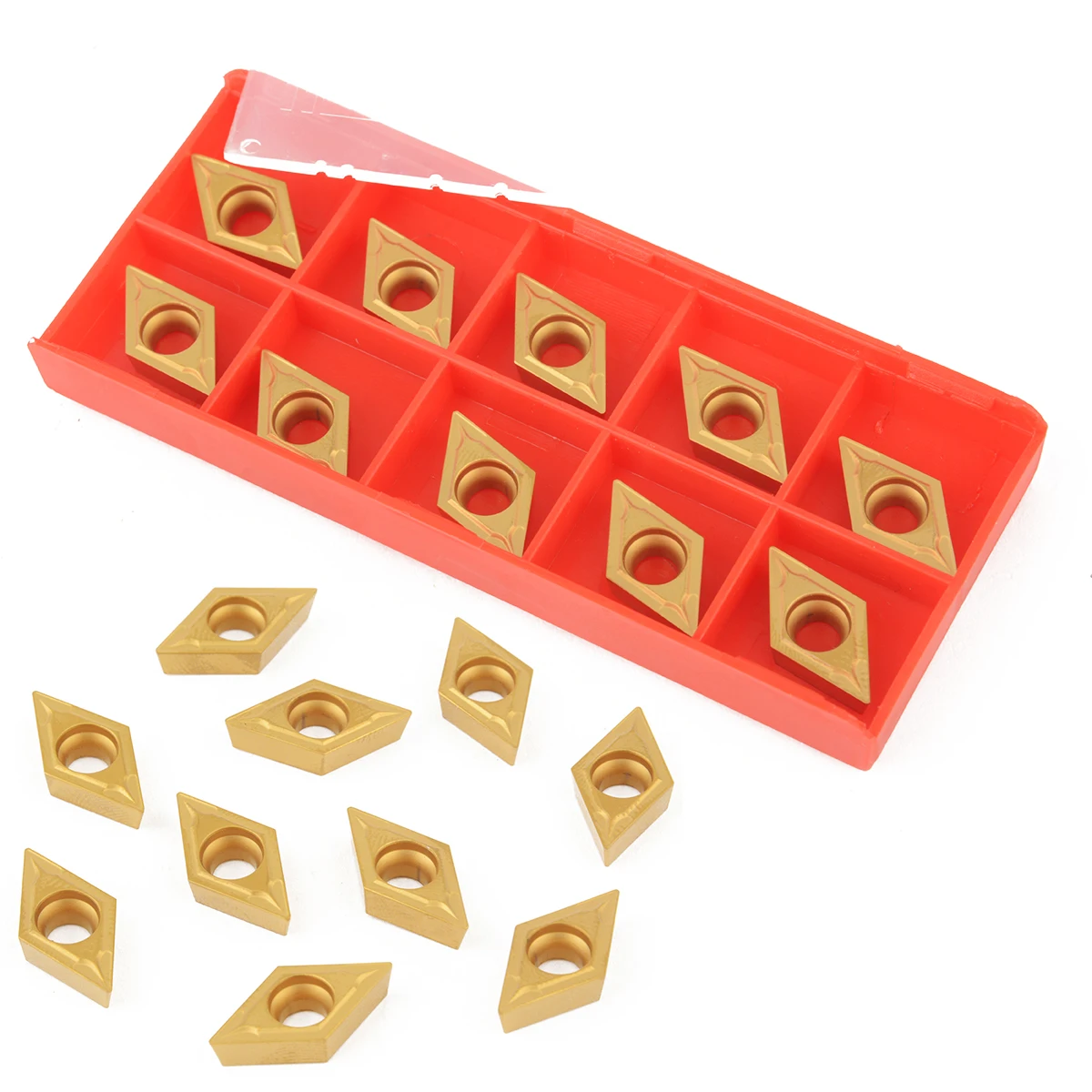 10pcs DCMT11T304-HM YBC251 Carbide Inserts Hard Steel Blades Golden Cutter for Lathe Tool Turning Holder Borinf Bar