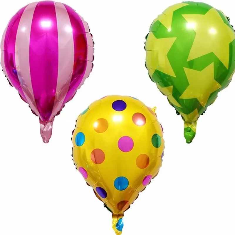

2018 New Polka Dot Stars Stripe Hot Air Balloon Wedding Decoration Helium Balloons Birthday Event Party Decorative Foil Balloons