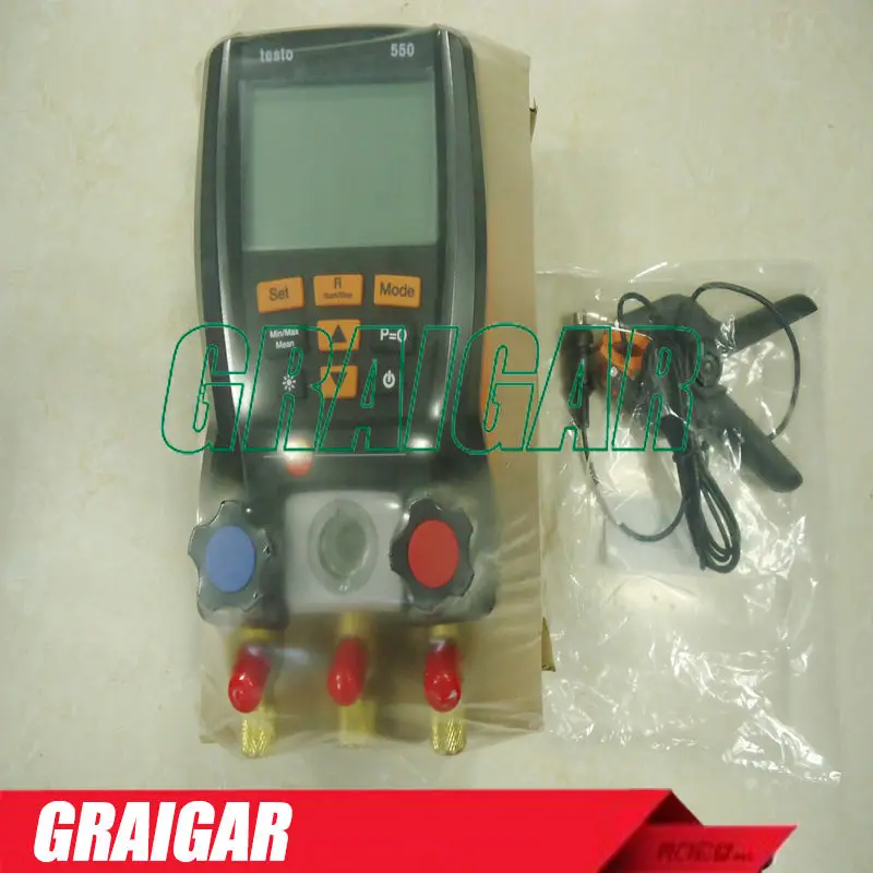 Testo 550 1 Refrigeration Manifold Kit ( 0563 5505) With 1 clamp probe