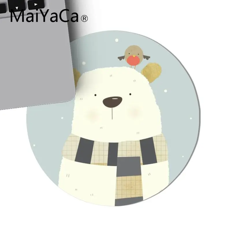 Maiyaca мультфильм полярный медведь офис мыши Gamer мягкие круглые Мышь игровой коврик Мышь подкладка для коврика для портативных ПК Ноутбук для