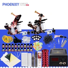 Профессиональный набор татуировки 2 Пистолеты машины ЖК-дисплей Электропитание для тату комплекты 8 Обёрточная бумага в рулонах пистолет для татуажа завершенная Татуировка татуаж