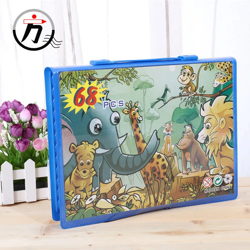 

68 Paper Set Children Stationery Suit Student Doodle Alpinia Oxyphylla Painting Toys Watercolor Pen Pencil Group Combine