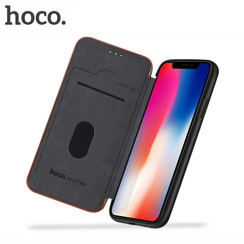 

HOCO Luxury Leather Flip Case For iPhone X Case Book Style Magnetic Case Cover for iPhone X 10 Fashion Funda Protective Coque