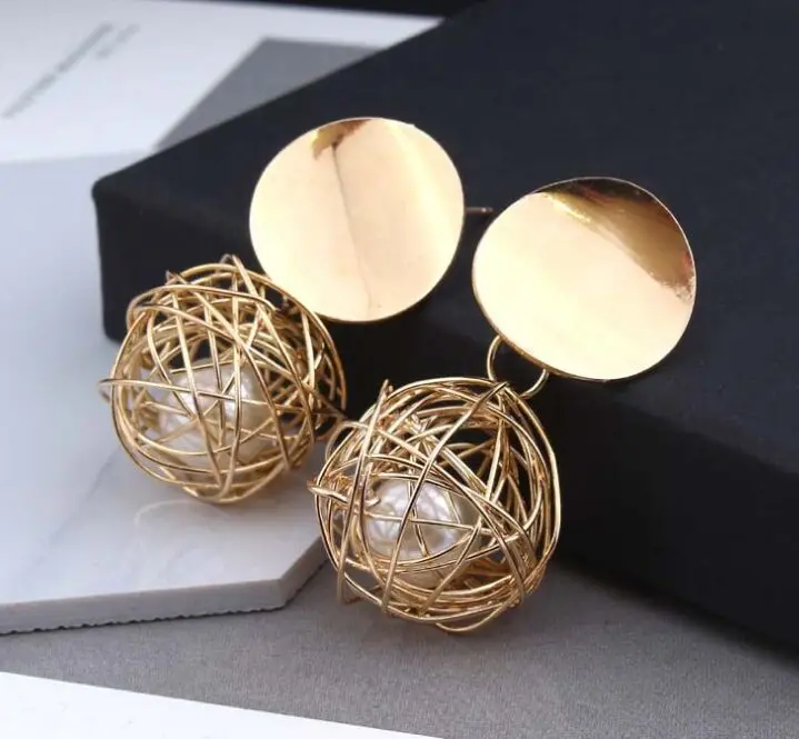 

Fashion statement earrings 2019 ball Geometric earrings For Women Hanging Dangle Earrings Drop Earing modern Jewelry