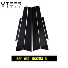 Vdéchirer – autocollant de fenêtre pour Mazda 6 mazda6, noir brillant, garniture pilier B C, anti-rayures, accessoires de couverture de surface de miroir 2004 – 2019