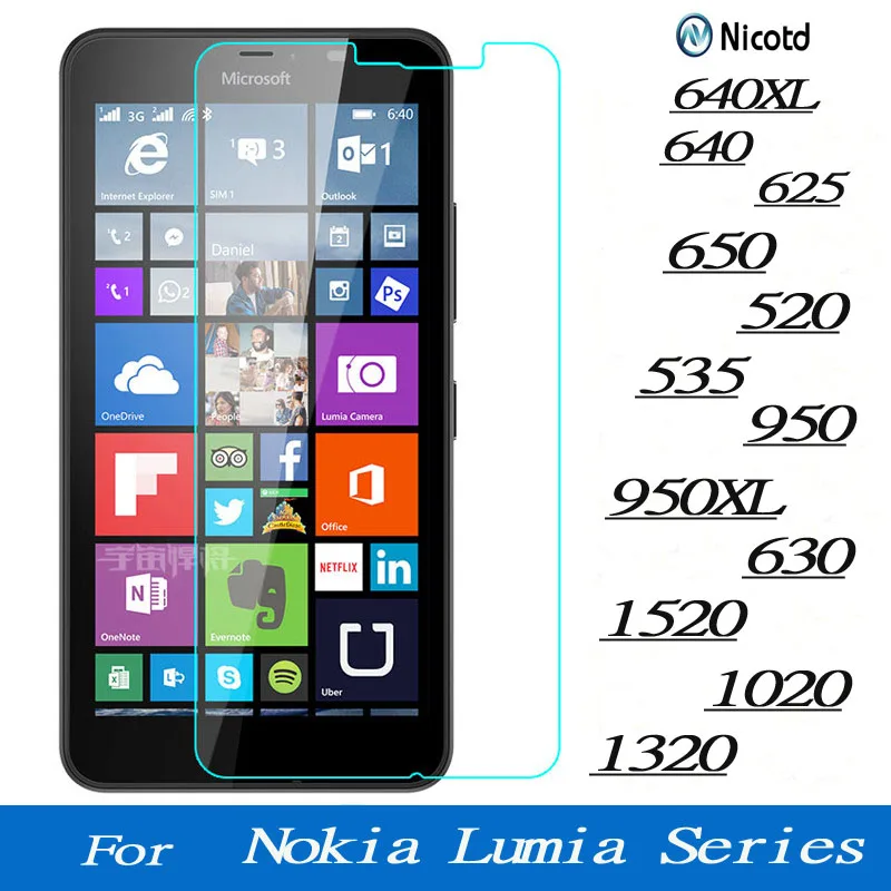 Экран закаленное Стекло для microsoft Lumia от Nokia 640 640XL 950 950XL 650 520 535 630 1520 1020 1320 625 премиум-класса из закаленного стекла