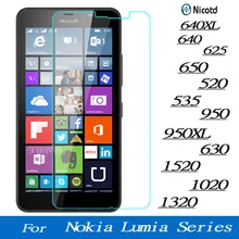 Film de protection d'écran en verre trempé, Premium, pour Microsoft Lumia Nokia 640 640XL 950 950XL 650 520 535 630 1520 1020 1320 625=