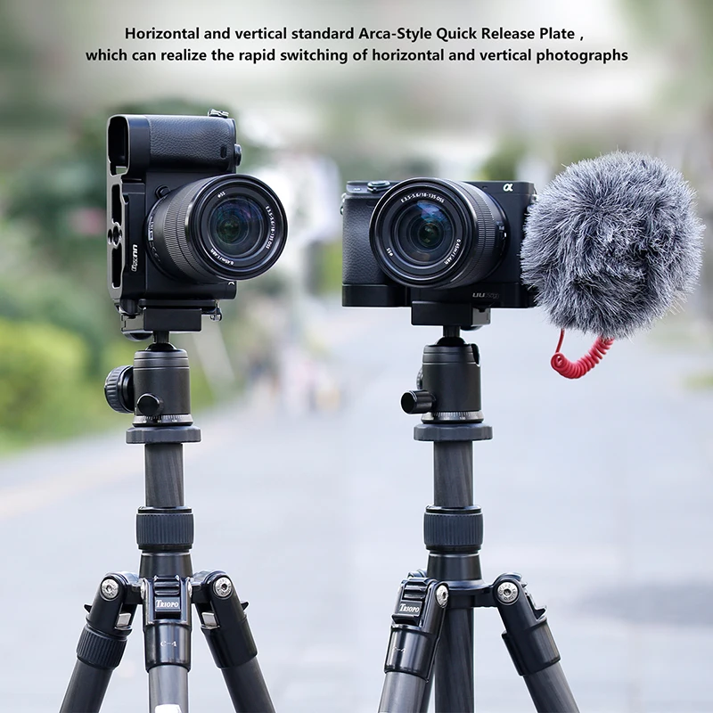 

Vertical Vlog Quick Release L Plate Vlogging Bracket Aluminum Stand Cold Shoe for Microphone Sony A6400 A6500 A6300
