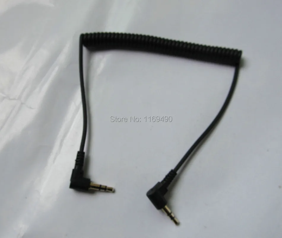 

3 pcs Black Double L Male 3.5mm Jack 3 pole Stereo AUX cord Audio Replacement catapult Cable Headphone Car Connect curly Spring