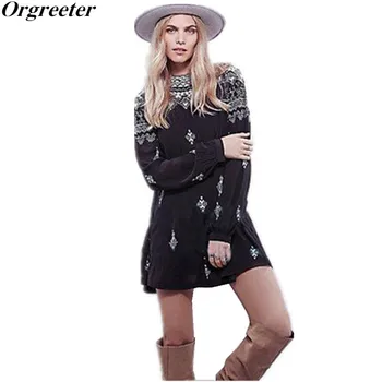 

Boho Mini Short Party dress Womens Bohemian Embroidery Dress Summer Mini Loose Boho Holiday Beach Dresses