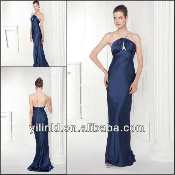Sexy Halter Top Backless Silk Sweep Train Royal Blue Cheap Mermaid Prom Dresses | Свадьбы и торжества