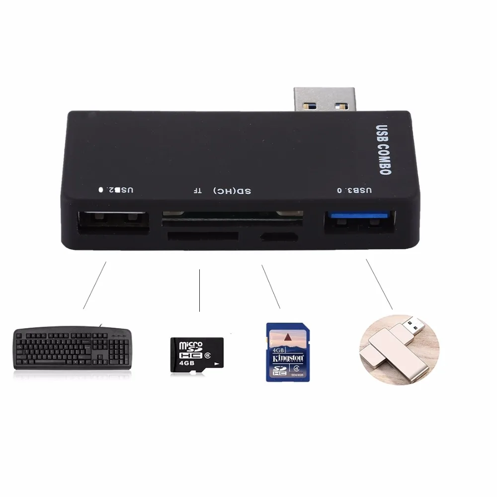 USB 3,0 для TF + SD + USB 3,0 + USB 2,0 + Micro USB порт кардридер для microsoft Surface Pro 3/4