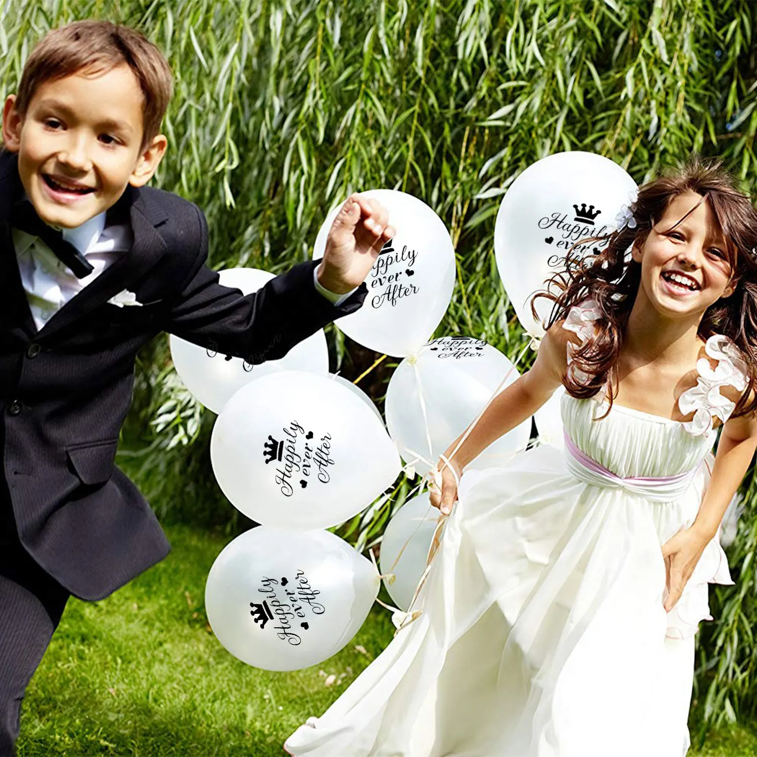 12 дюймов Свадебные латексные воздушные шары Корона счастливо Ever After Baloes письмо белая Свадебная вечеринка круглый шар Palloncini Matrimonio