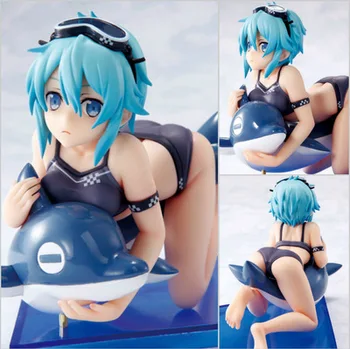 

8.5cm Sword Art Online Chara-ani Bikini Dolphin Action Figures PVC Brinquedos Collection Figures Toys