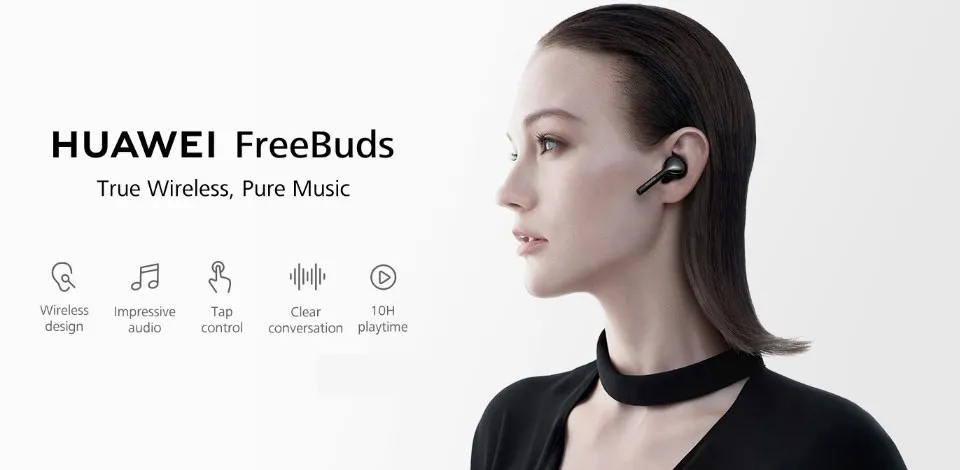 Original HUAWEI FreeBuds Wireless Bluetooth Earphone with Mic Music Driving Sport Fashion Touch Headset Handfree Dynamic+Balance