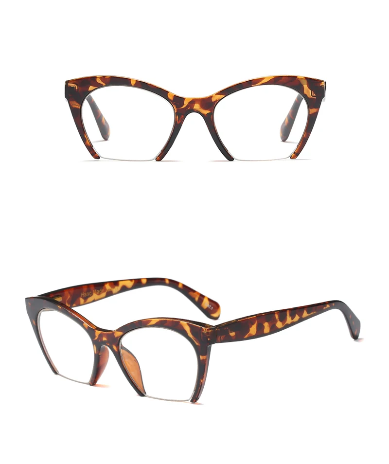 Peekaboo модные кошачий глаз оптические очки в оправе для женщин 2019 женские ретро большие очки полуоправы прозрачные