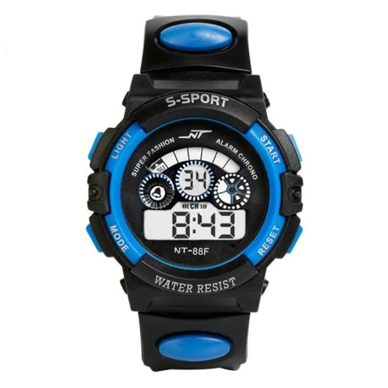 Горячая Распродажа детские часы мужские часы для мальчиков светодиодный Кварцевый Будильник Дата спортивные наручные цифровые часы Reloj Hombre Erkek Kol Saati - Цвет: Синий