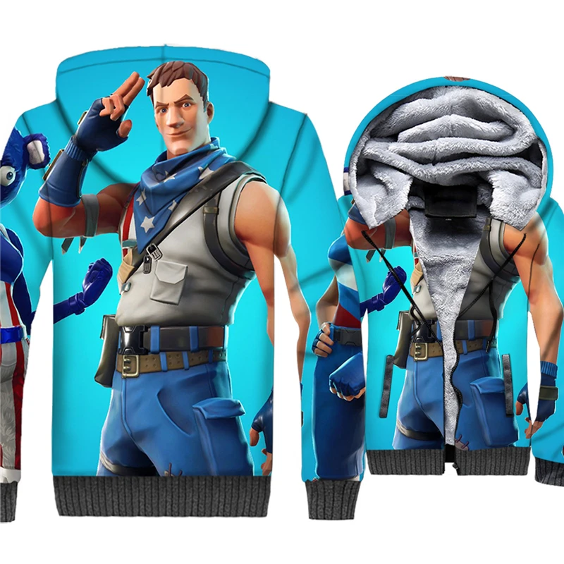 Fans Wear Battle Royal Hero Sweatshirt Zipper Hoodies Cosplay Costume Anime Gaming Battle Night Unisex Winter Hoodie Casual Coat