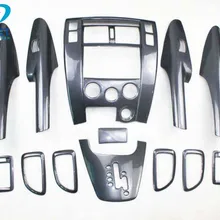 Декоративные наклейки ZWET для салона Tucson из углеродного волокна, 13 шт., дверная консоль, дверная ручка