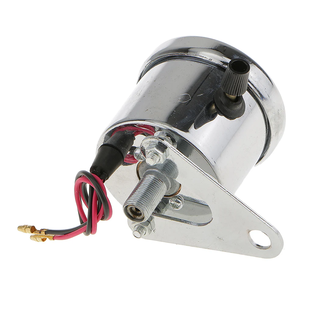 Universal 12V Motorcycle Dual Odometer Speedometer KMH Guage Digital Silver Lightweight Portable Circle Design