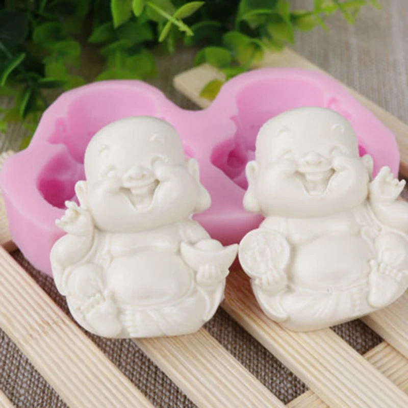 

Buddha Smiling Face Silicone Mold Cake Mould Candle Soap Molds DIY Making Craft Home Kitchen Baking Tools