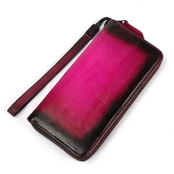 

Wallet Female Genuine Leather Wallet Vintage Purse Top Quality Women Wallets Long Coin Purse Card Holders Carteras Clutches Bag