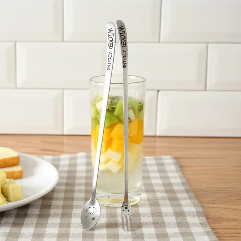 FHEAL 2 шт. новая тяжелая длинная ручка из нержавеющей стали торт десерт Улыбка