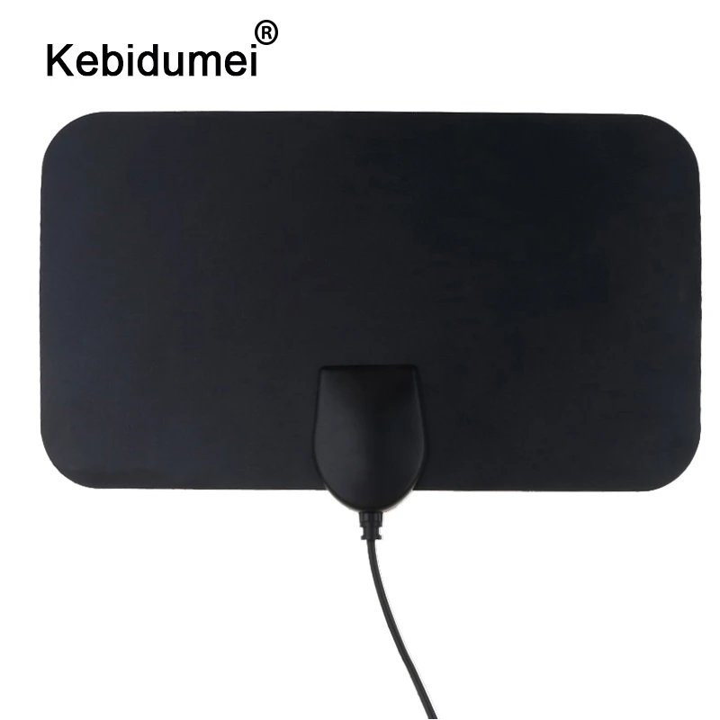 kebidumei 4K Digital TV Male HDTV Antenna 50 Miles Booster DVB-T Aerial HD Flat Indoor Active 25dB High Gain VHF UHF TV Box sling tv box