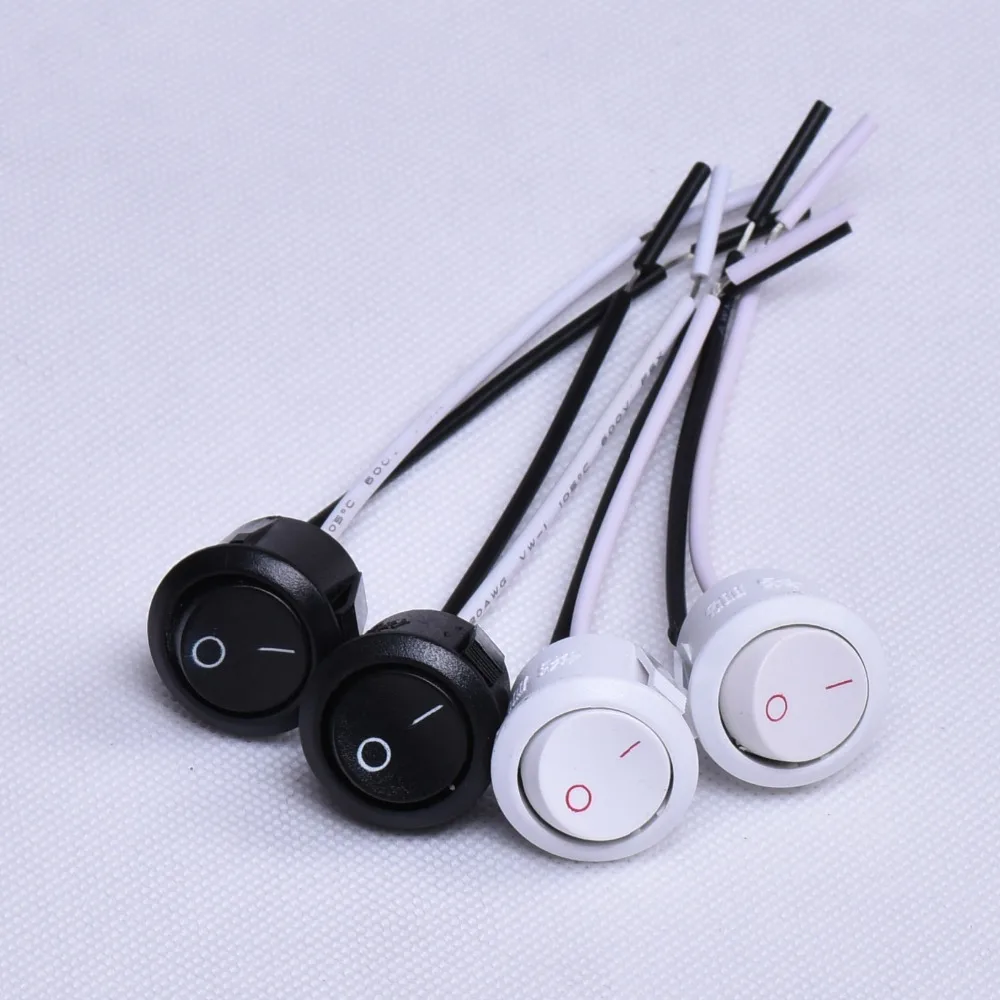 12pcs Push Button Switches Round Key Switch ON/OFF Boat Rocker Switch