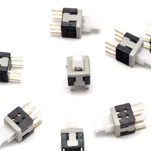 10PCS 5 8x5 8mm 6 Pin DIP Self Lock ON OFF lock Push Switch Power Switch